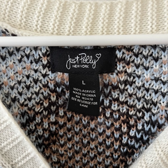 Just Polly Plaid V-Neck Cardigan - Picture 5 of 5